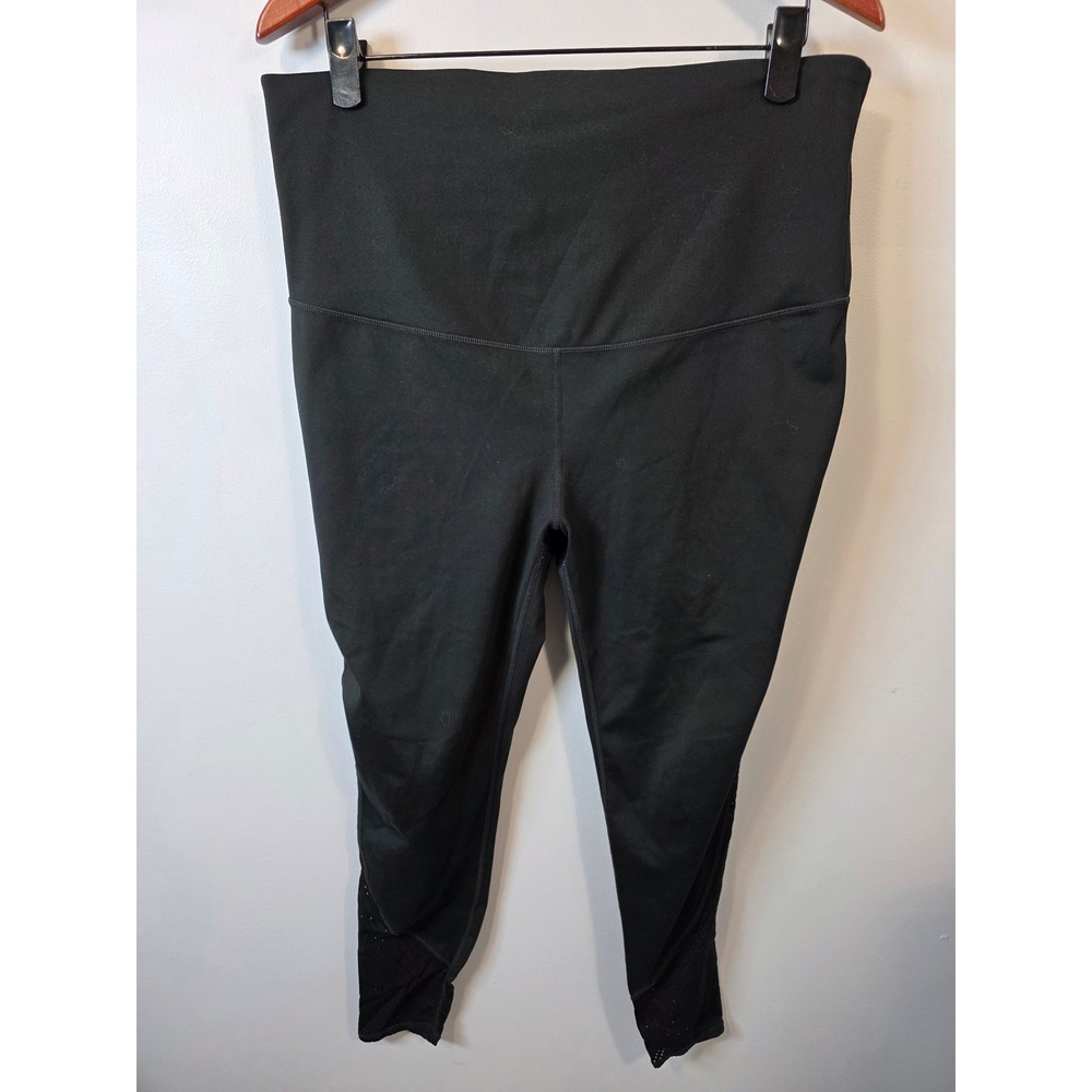 GapFit Maternity Blackout Technology High Rise Mesh Panel Leggings Black Large